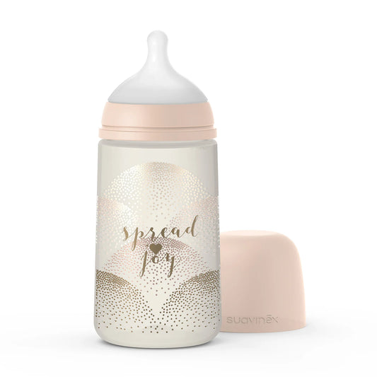 Mamadera Beige Spread Joy de 360ml con Tetina Fisiologica Sx Pro Flujo Denso +6 meses