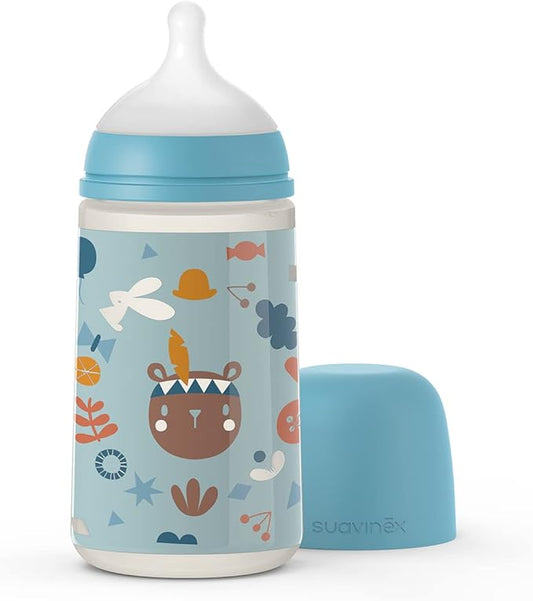 Mamadera Azul Forest de 270ml con Tetina Fisiologica Sx Pro Flujo Medio +3 meses