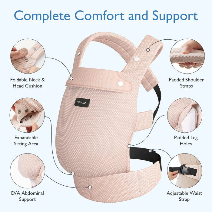 Porta Bebe Momcozy PureHug -Malla Rosa