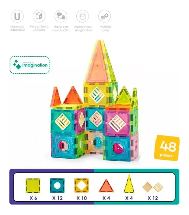 Bloques Magnéticos 48 Piezas - Samy Toys