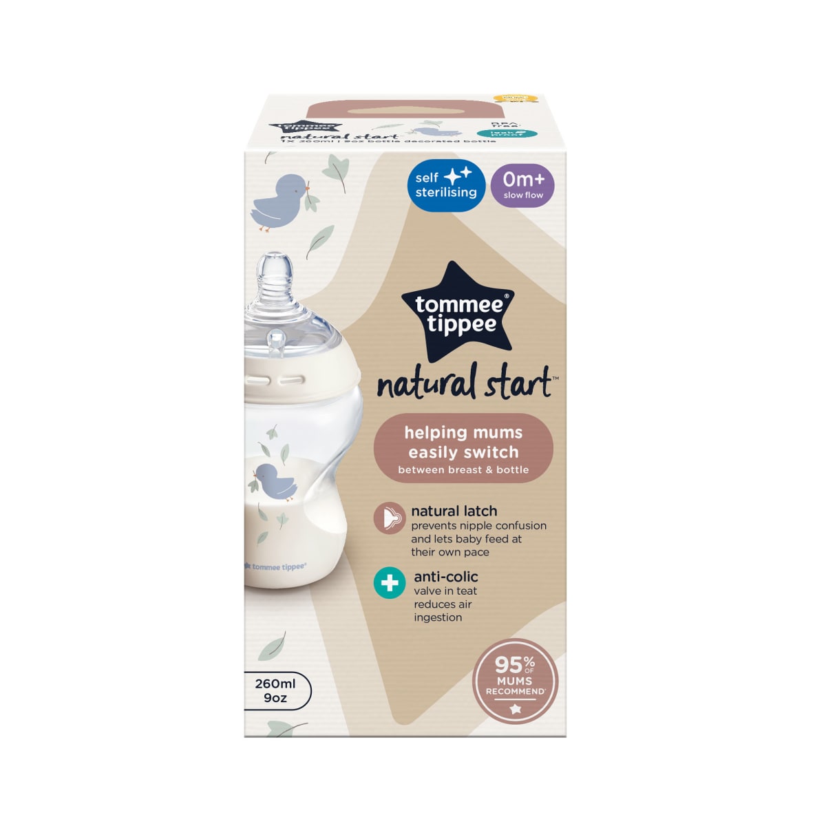 MAMADERA DE INICIO NATURAL START 260ML DECORADA - Tommee Tippee