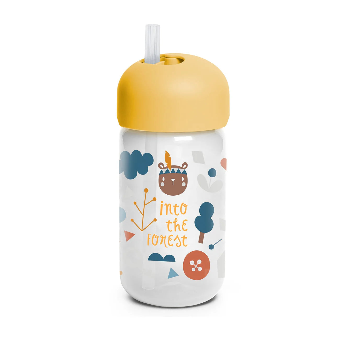 Botella con bombilla de silicona Suavinex Forest 340ml +18 meses