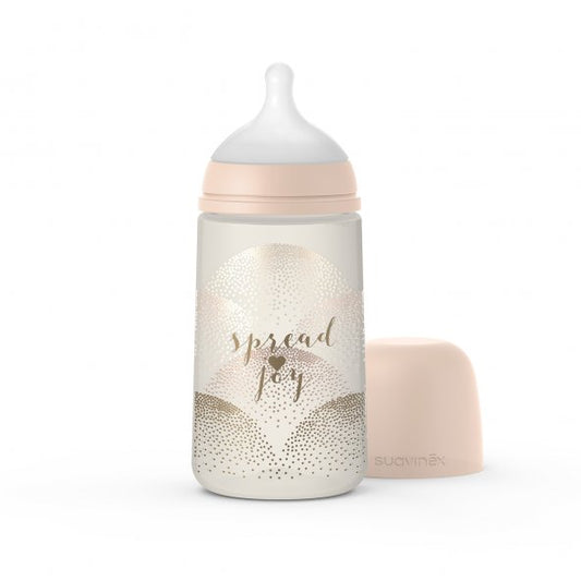 Mamadera Beige Spread Joy de 270ml con Tetina Fisiologica Sx Pro Flujo Medio +3 meses