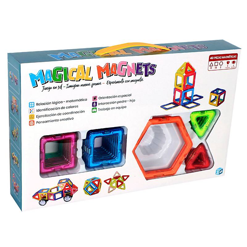 Juego Magnético Magical Magnets con ruedas 40 piezas