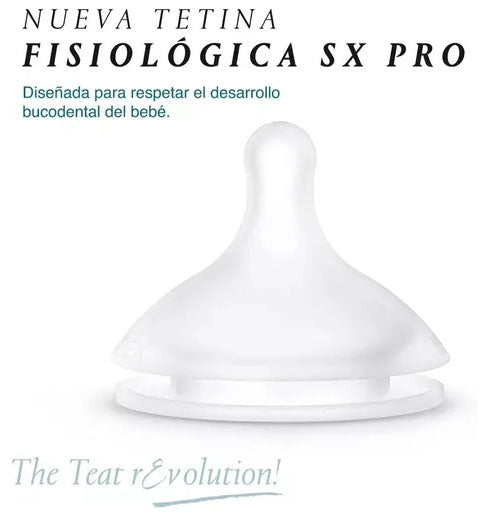 Mamadera Beige Spread Joy de 270ml con Tetina Fisiologica Sx Pro Flujo Medio +3 meses