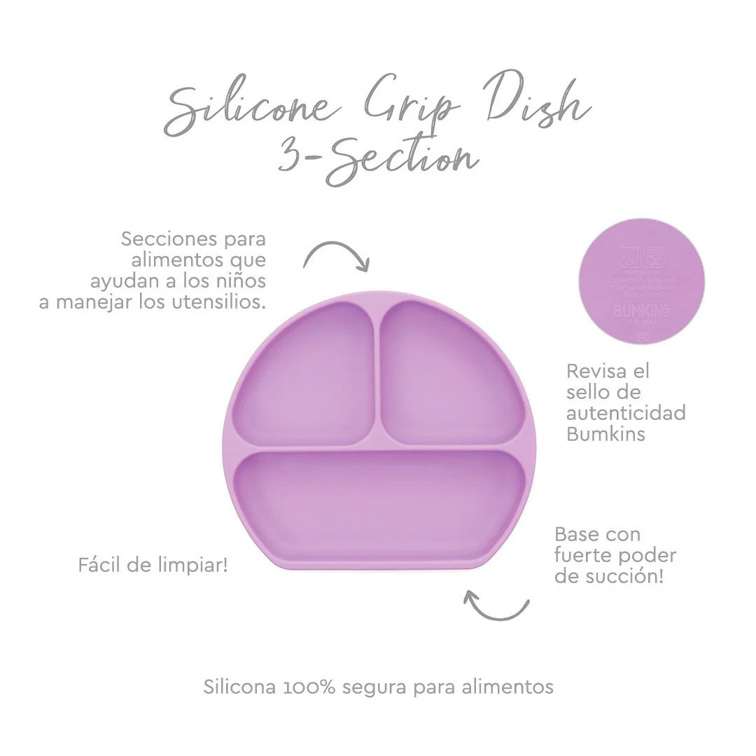 Plato con agarre + tapa Grip Dish & Stretch Lid - Bumkins