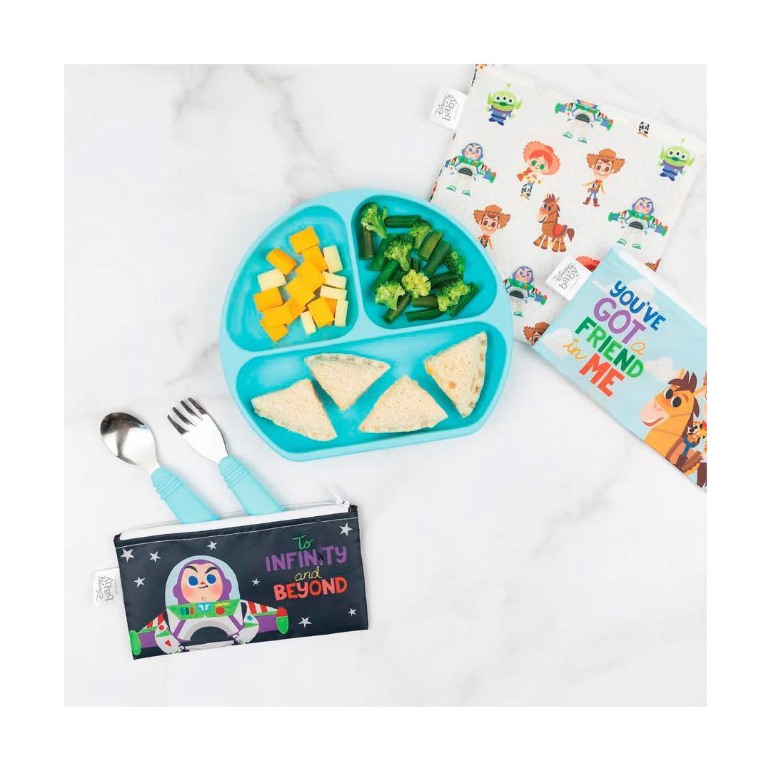 Plato con agarre + tapa Grip Dish & Stretch Lid - Bumkins