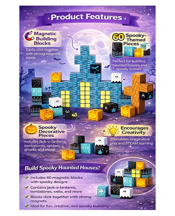 Set de Bloques Puzzle Educativos Halloween – 60 piezas
