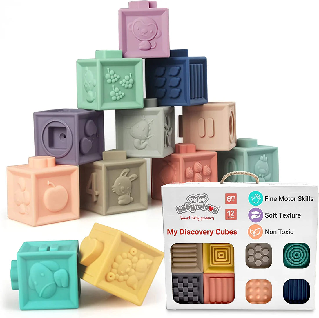 12 Cubos suaves educativos - Baby To Love