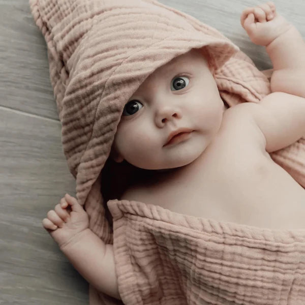 Toalla muselina para bebé, rosa - Natruba