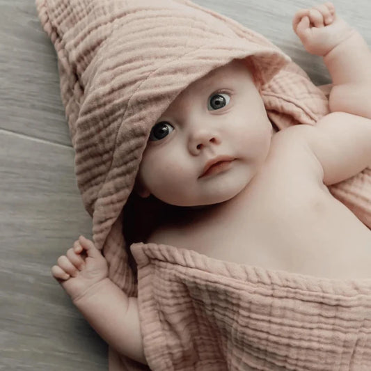 Toalla muselina para bebé, rosa - Natruba