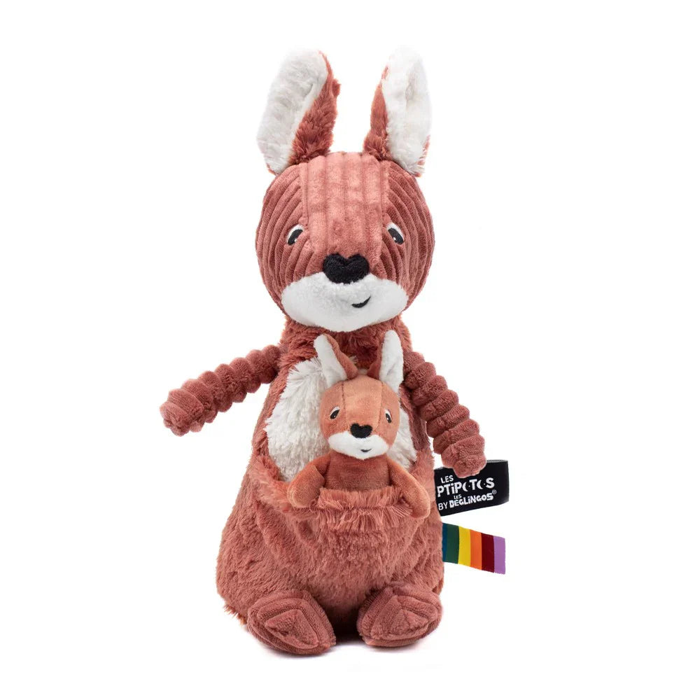 Peluche Canguro Allezou Mamá y Bebé - Terracota - Les Ptipotos