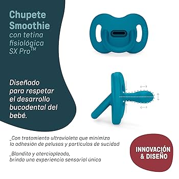 chupete todo silicona fisiologico 6/18 m sx intense azul- Suavinex