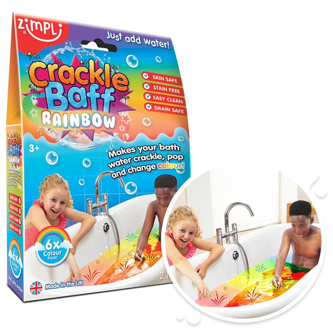 Crackle Baff Rainbow - 6 Pack - Zimpli