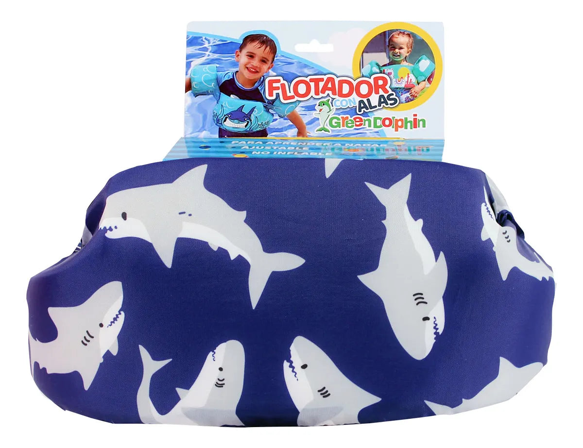 Flotador con Alitas Tiburón Azul - Green Dolphin