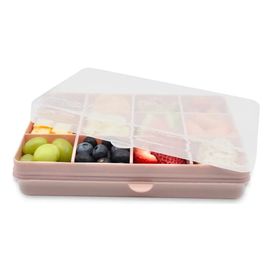 Caja Contenedora de Plástico Rosada para Snacks Melii con 12 Compartimentos