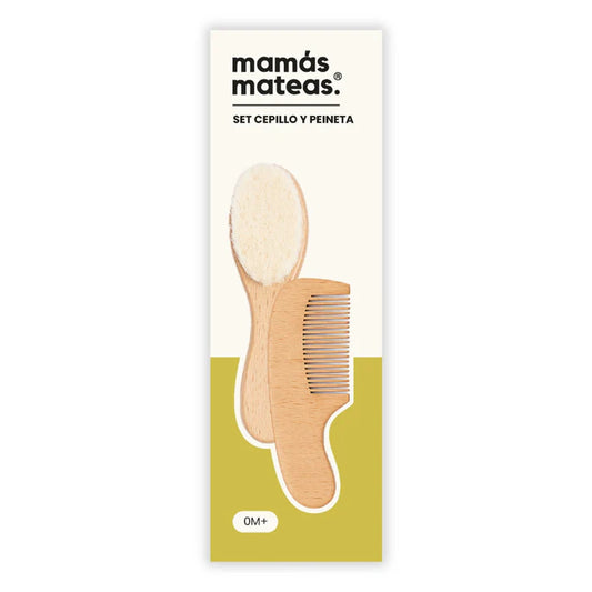 Set Cepillo y Peineta de Madera de Haya y Cerdas Naturales