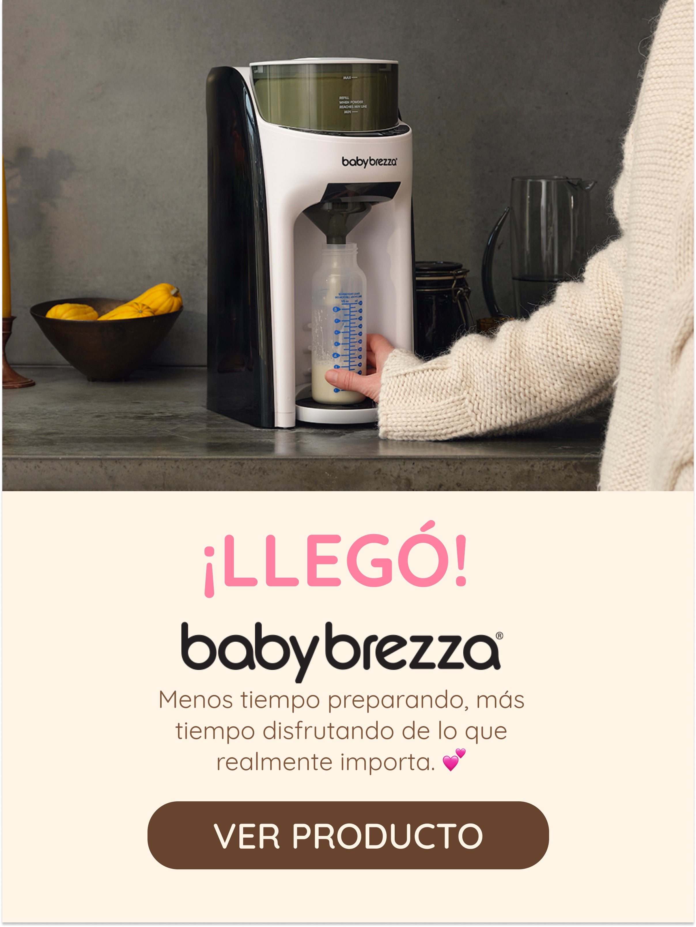 Baby Brezza Formula Pro Advanced, máquina automática para preparar mamaderas de forma rápida y precisa.