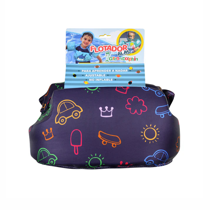 Flotador con Alitas Autos Azul - Green Dolphin