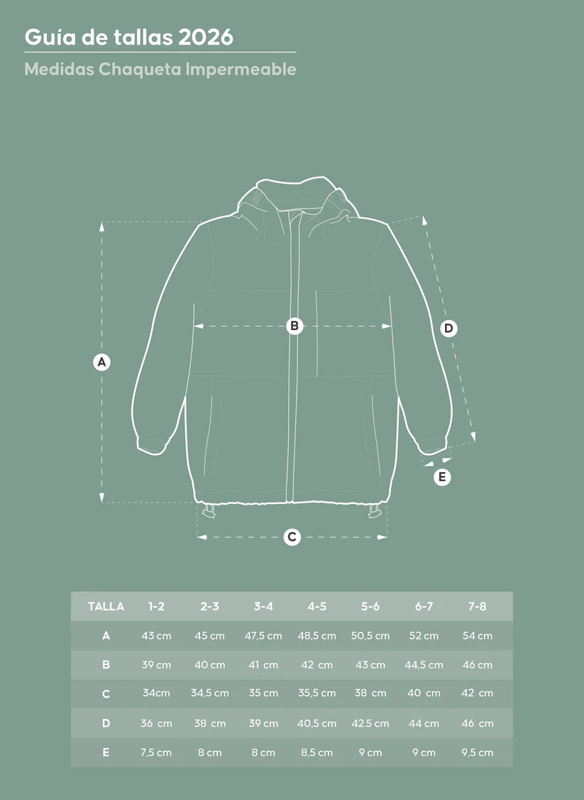 CHAQUETA IMPERMEABLE PARA NIÑOS Y NIÑAS AZUL