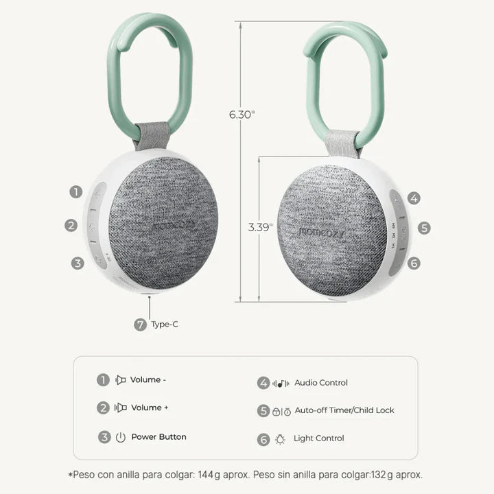 Ruido Blanco Portatil para Coche de Bebe - MomCozy