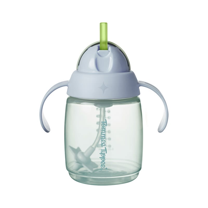 VASO CON BOMBILLA 240ML TRAINER STRAW 6 MESES+ - Tommee Tippee