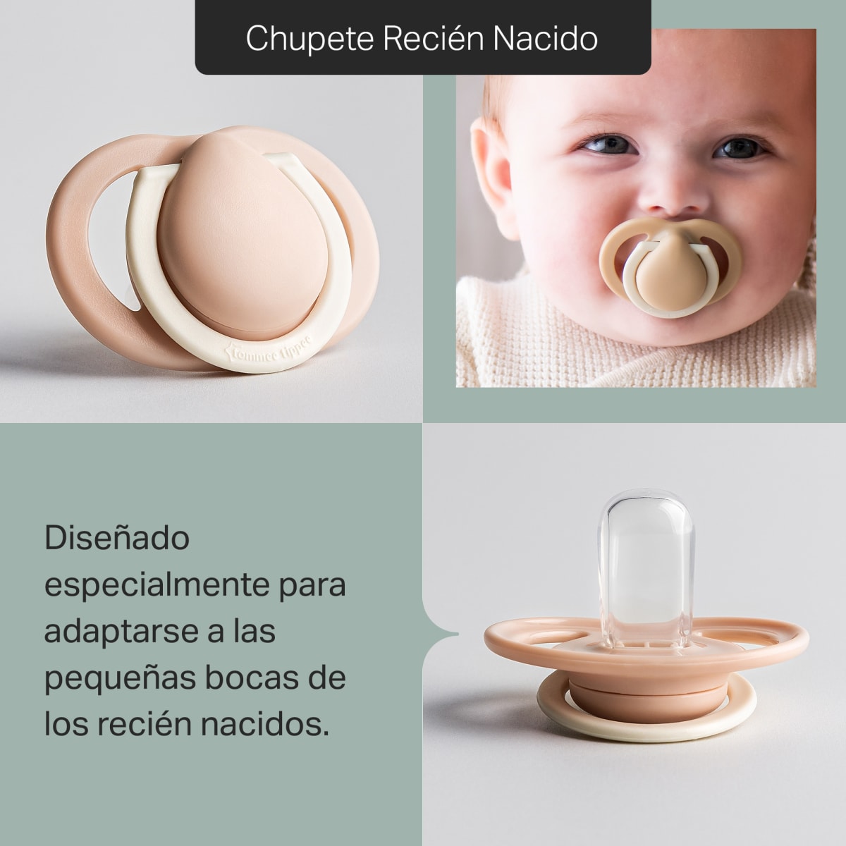 SET REGALO MAMADERA 150ML MAS CHUPETE 0-2M NATURAL START - Tommee Tippee