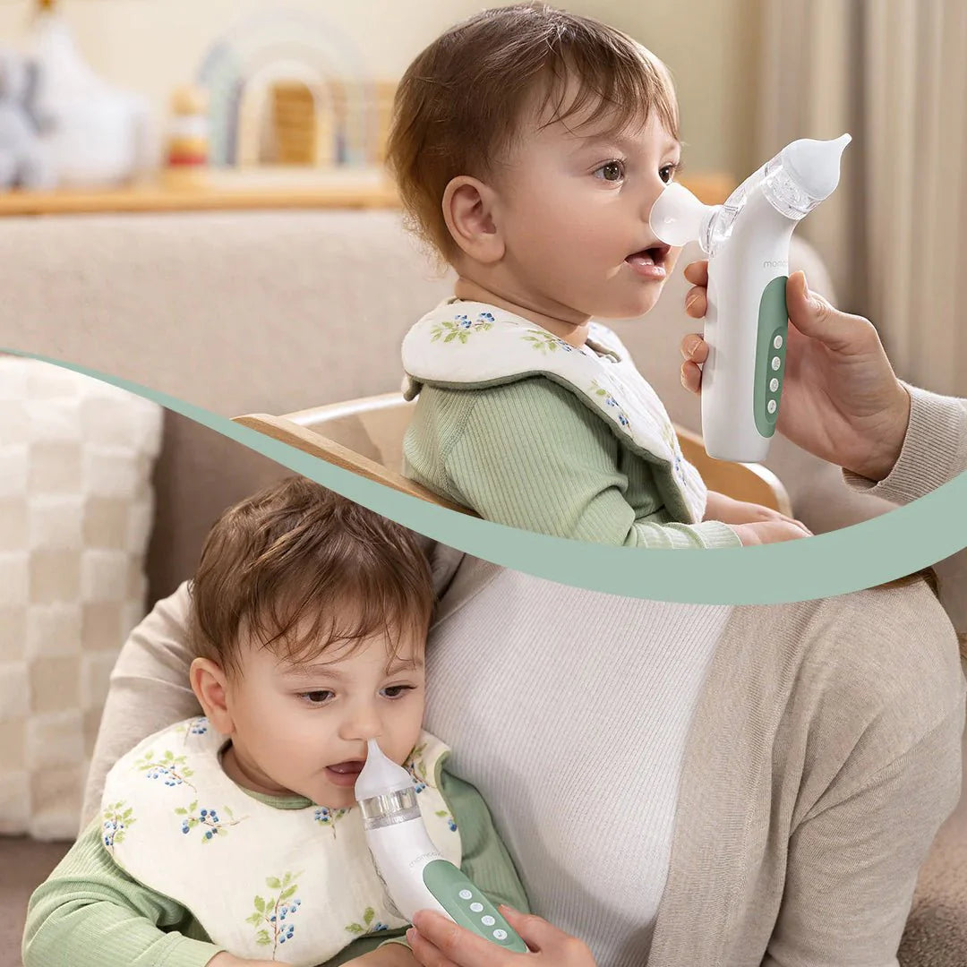 Aspirador nasal eléctrico con pulverizador BreezyClear™ 2-in-1 - momcozy