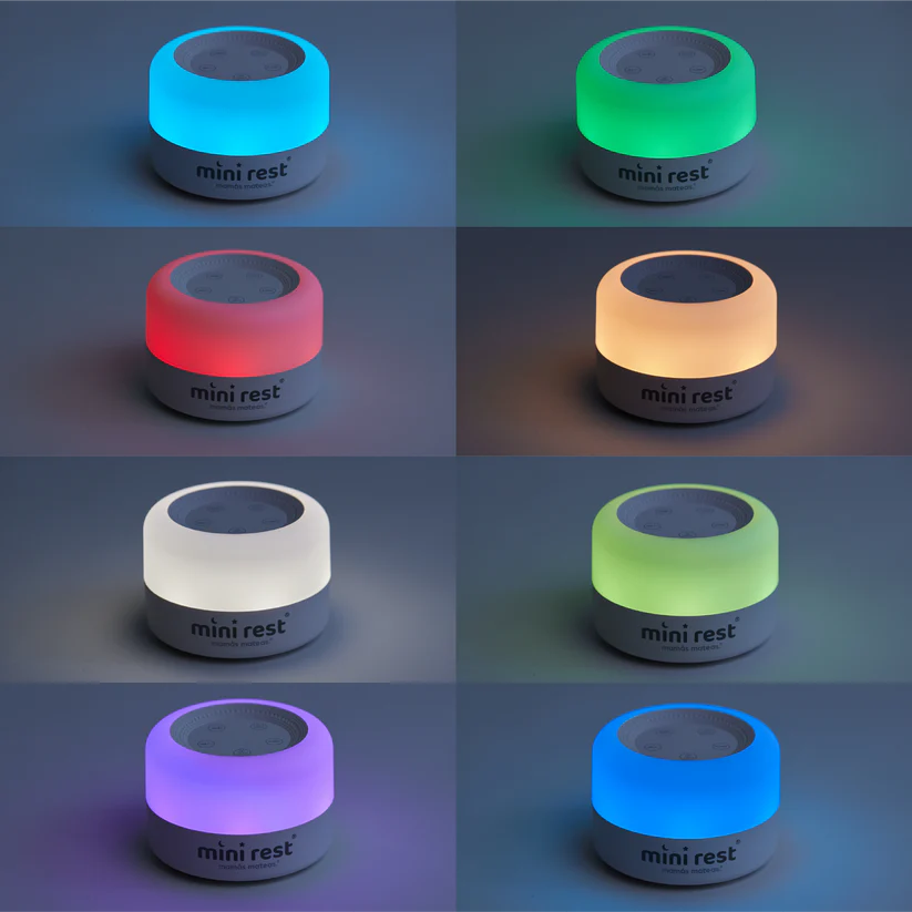 Mini Rest® - Máquina de Sonidos, Ruido Blanco y Luz de Noche - Mamas Mateas