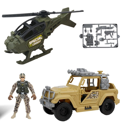 VEHICULO COMBATE HELICOPTERO VERDE Y CAMIONETA SPECIAL COMBAT