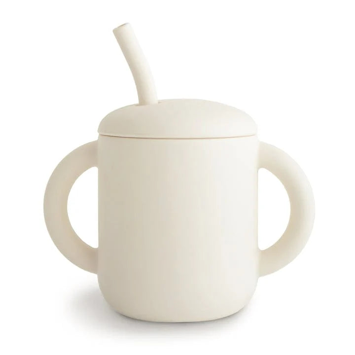 Vaso de entrenamiento con bombilla Ivory - Mushie
