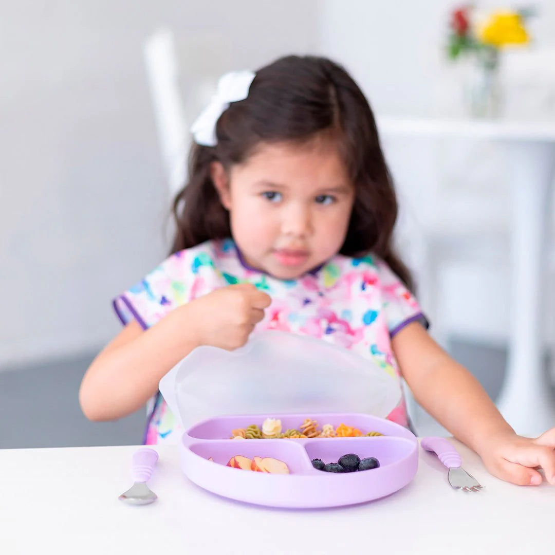 Plato con agarre + tapa Grip Dish & Stretch Lid - Bumkins