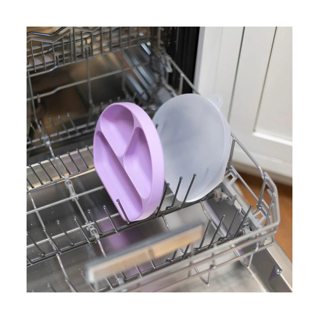 Plato con agarre + tapa Grip Dish & Stretch Lid - Bumkins