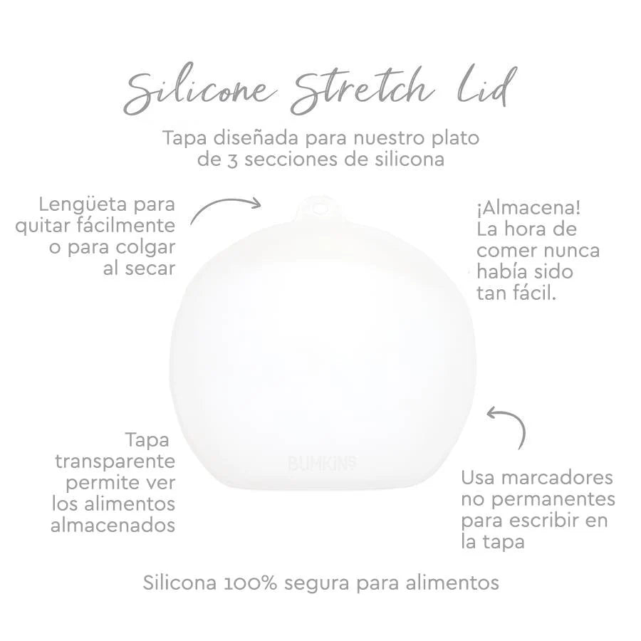 Plato con agarre + tapa Grip Dish & Stretch Lid - Bumkins