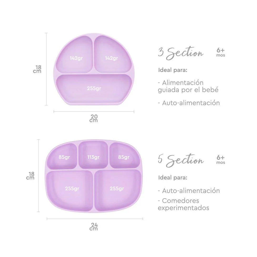 Plato con agarre + tapa Grip Dish & Stretch Lid - Bumkins