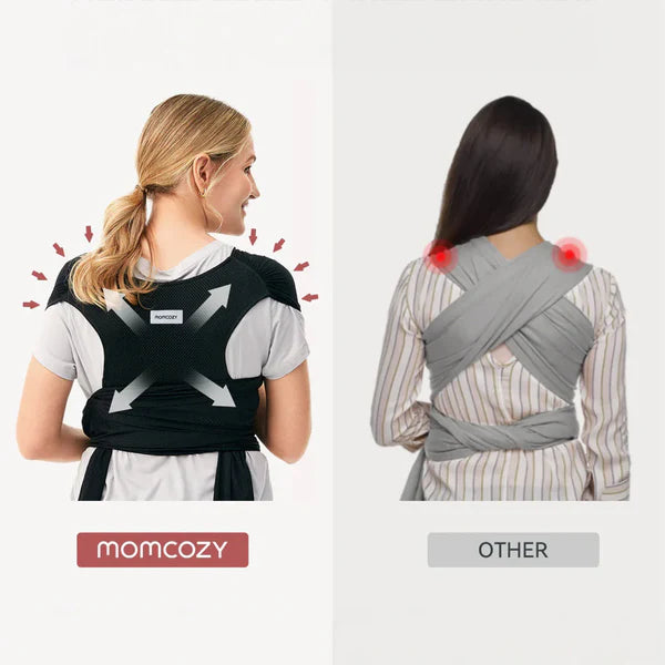 Portabebé Fular - Malla Negro - Momcozy