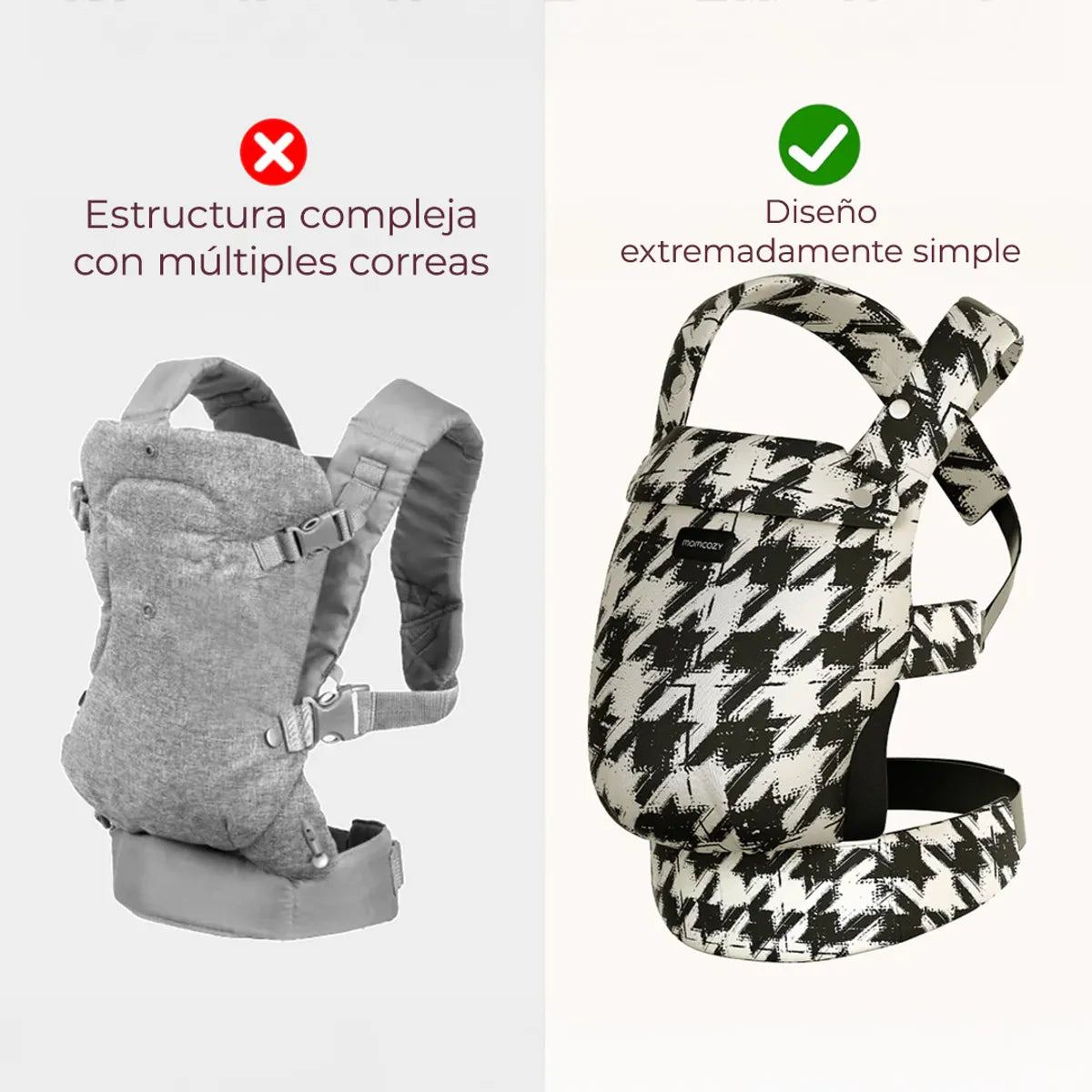 Portabebes Pure Hug Pata de Gallo - Momcozy